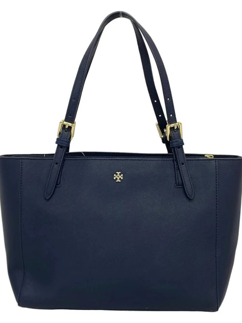 TORY BURCH Dark Navy Leather Tote Bag